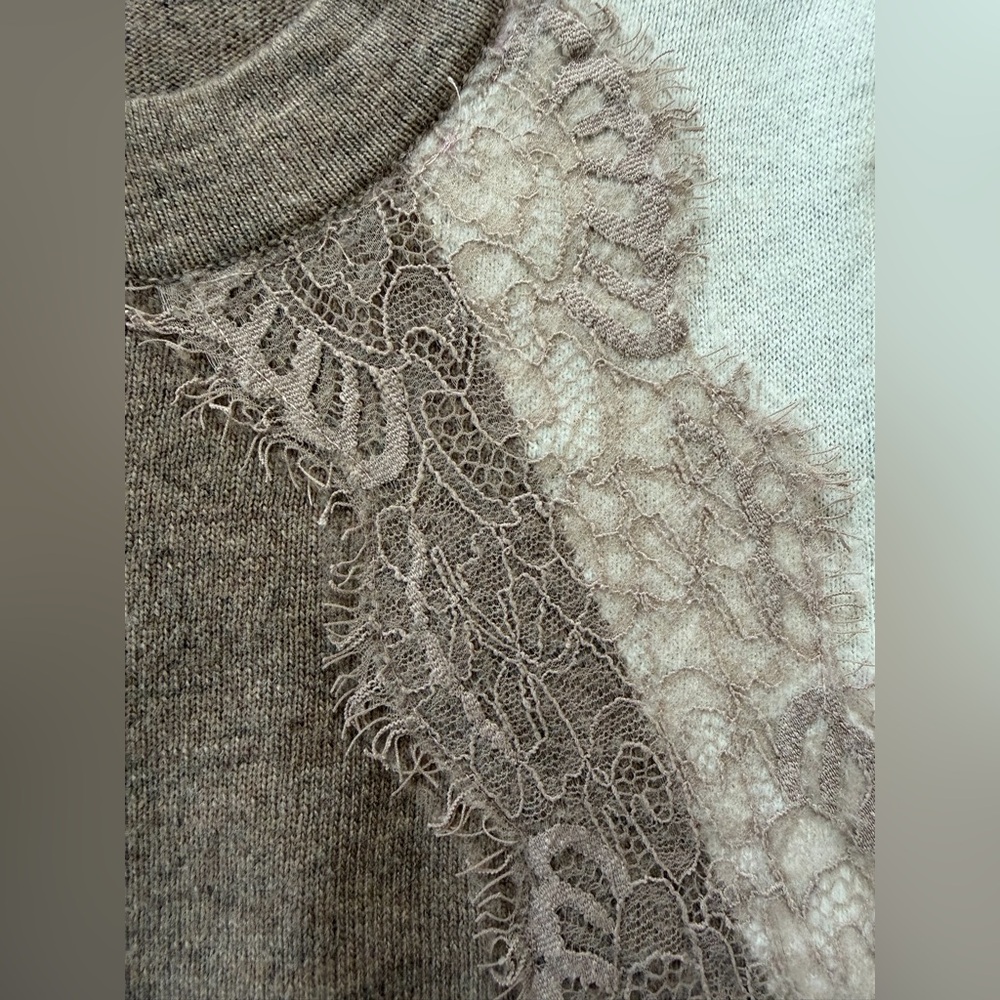 J. Crew Color-Block Lace Panel Sweater - Picture 6 of 8